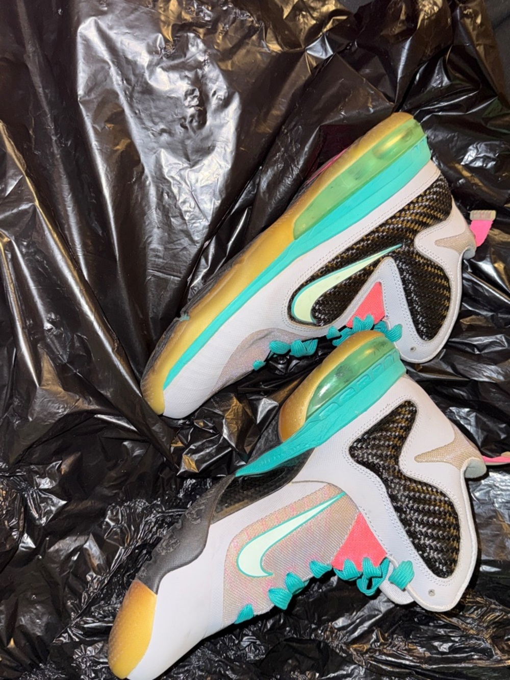 Colorful Athletic Sneakers with Teal & Pink Accents